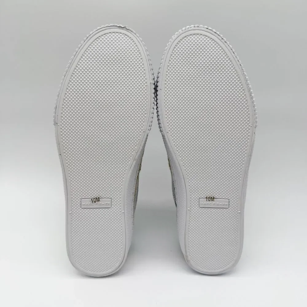 Marc Fisher Spryng Stripe Canvas Lace Up Sneaker Blue White Casual 10 NEW - Picture 15 of 16